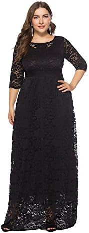 Selenaly Women's Retro Floral Lace Vintage Wedding Maxi Bridesmaid Long Dress