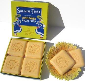 Swedish Dream Sol Ros-Tval Sunflower Facial Soap -Box of 4 Soaps by Swedish Dream