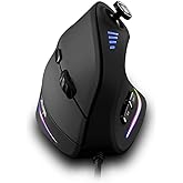 zelotes Wired Gaming Mouse with Joystick,10000DPI,11 Programmable Buttons,RGB,USB Optical Corded Vertical Ergonomic Mouse,Mice for Laptop,PC,Mac,Black