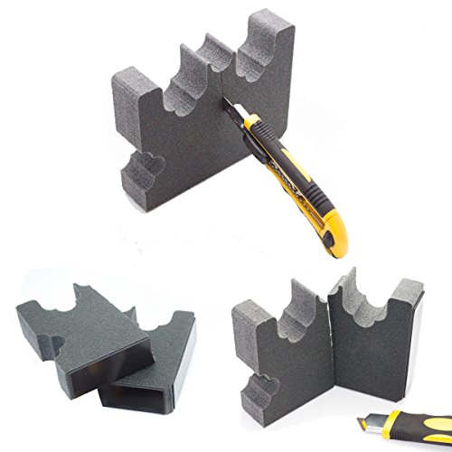 Three Gun Foam Rack - 2 Optical Scopes 1 Without Optics- Rifle Barrel Rest Magnetic Strip - Gun Storage - Weapon Rack Gun Safe Free Standing - Gun Rack Pegboard - Gift Man