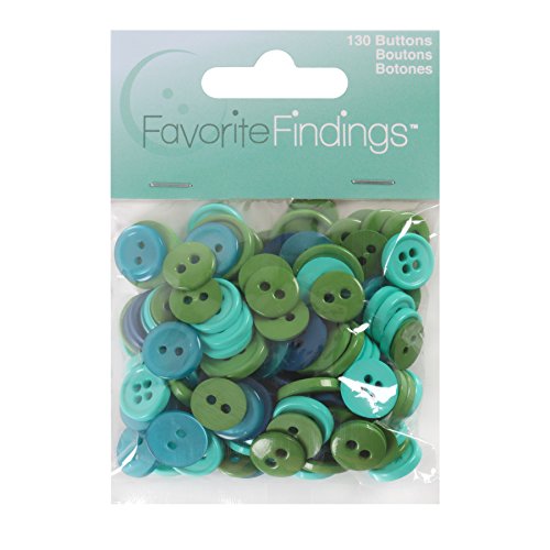 Blumenthal Lansing Favorite Findings Basic Buttons Assorted Sizes, 130/Pkg, Ocean