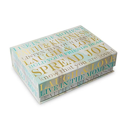 Tri-Coastal Design Decorative Nesting Storage Boxes with Lids Stackable Box Set with Laugh & Love Designs - Rectangle Cardboard Containers for Storage and Organization - Small, Medium, and Large