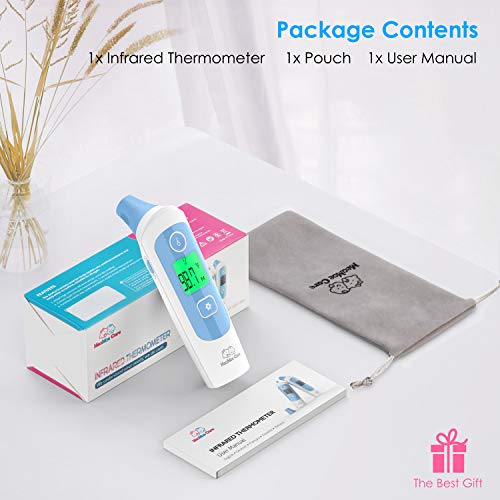 Baby Forehead and Ear Thermometer for Fever, Medical Infrared Thermometer for Baby Kids Adults and Object, Accurate and Consistent, 32 Memory Recall FDA Approved