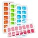 Kootek 4 Pack Silicone Ice Cube Trays with Lid - BPA Free Flexible 56-Ice Cubes Molds Easy Release Ice Trays with Spill-Resistant Removable Cover, Dishwasher Safe and Stackable Durable (Multi)