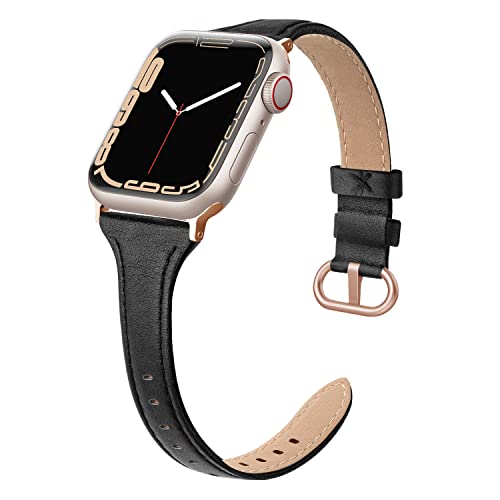 SWEES Leather Band Compatible For Apple Watch 38mm 40mm 41mm, Slim