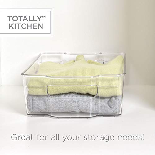 Totally Kitchen Clear Plastic Stackable Storage Bins Refrigerator