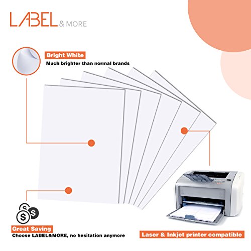 2x4 Labels Compatible With Inkjet and Laser Printers 10 Up Labels 2x4 inch Shipping and Address White Mailing Labels Work for UPS USPS FEDEX FBA SKU[100 Sheets 1000 Labels] LABEL&MORE - Thumbnail 3