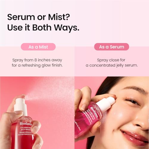 BIODANCE Jelly Serum Mist Peptide Collagen - Glass Skin Effect Moisturizing Face Spray Anti-Age Plumping, Innovative Hydrogel Spray, Korean Skincare | 50ml