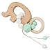Dolland Wooden Teether Chew Beads Baby Rattle Teether Crochet Beads Teething Ring Mom Bracelet Food Grade Materials Toy ,Elephant