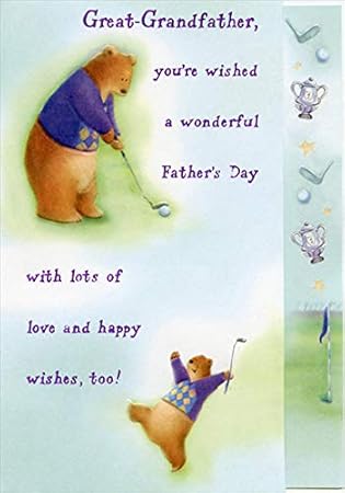 Download Amazon Com Designer Greetings Golfing Bear With Purple Sweater Juvenile Kids Father S Day Card For Great Grandfather Office Products