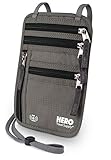 HERO Neck Wallet - RFID Blocking Passport Holder - Easy to Conceal Travel Pouch