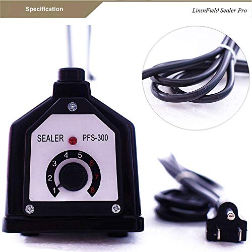 LinsnField Sealer Pro, 12-inch Super Impulse Heat Bag Sealer, 5-mm Sealing Width Sealing System with Patent for Never Burn Out, Antioxidant Aluminium Body, Copper Transformer, Black