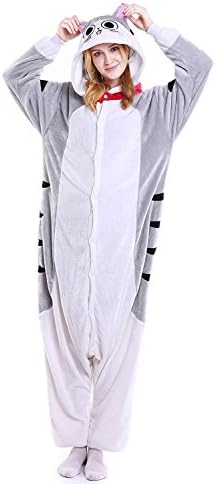 YACHUN Uinisex Adult Pajamas Onesie Kigurumi Cosplay Costumes Animal Jumpsuit Cheese Cat-L