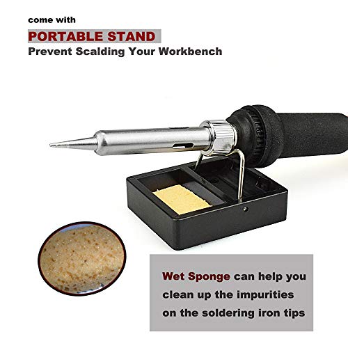 NEWACALOX LCD Soldering Iron Kit with Thermostatic Digital-Controlled and LCD Screen Display, Adjustable Temperature 60W Electrical Solder Gun 110V - Thumbnail 6