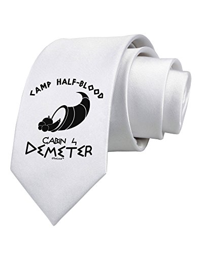 TooLoud Cabin 4 Demeter Camp Half Blood Printed White Neck Tie