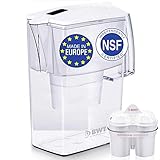 BWT Award Winning Austrian Quality Compact Water Filter Pitcher, Patented Magnesium Technology for Superior Filtration and Taste (Bonus 60 Day Filter Included) BPAFree