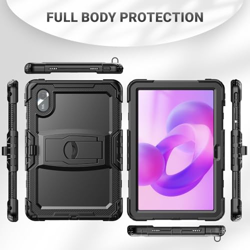 SEYMAC Case for Lenovo Idea Tab 11 Inch 2025 / Lenovo Tab M11 2024/ K11 Gen 2 11 Inch with Screen Protector, Folding Stand, Shoulder Strap and Pen Holder, Black