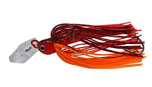 Skirted chatter bait jig head fishing lure with weedless hook 13g (BLOOD KNIGHT)