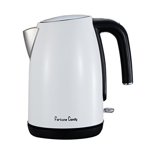 Electric Kettle, 1.8L Cordless Stainless Steel Water Heater Kettle, Quick Boil Electric Water Kettle with Auto off Setting and Cool Touch Handle, Fast Boiling Tea Kettle, White