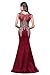MisShow Women's Rhinestone Long Lace Formal Mermaid Evening Prom Dresses