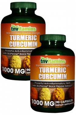 TNVitamins Turmeric Curcumin 1000 Mg with Black Pepper (2 x 90 Capsules)