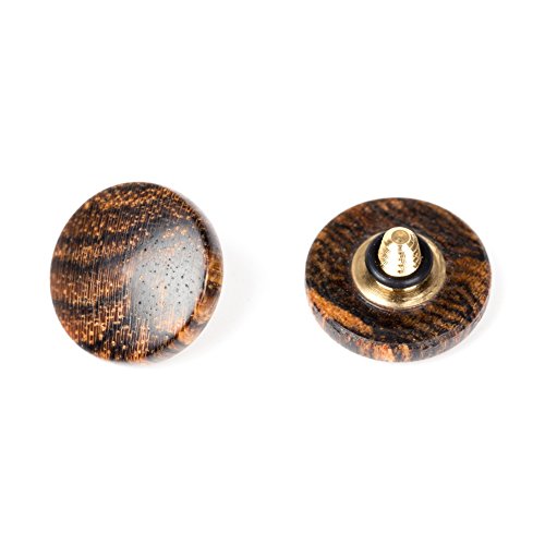 VKO Wood Soft Shutter Release Button for Fujifilm X100F X-T20 X-PRO2 X30 X100T X100S X-T10 X-E3 for Olympus PEN-F for Leica M7 M8 M9 Camera 12mm Convex Surface Golden Black 1 PCS (Wood Grain Random )