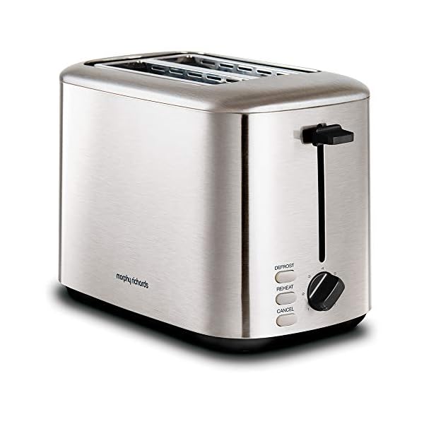 Morphy Richards 222067 Brushed Equip 2 Slice Stainless Steel Toaster, 800 W, Brushed