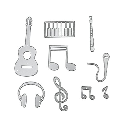 9Pcs/set Scrapbooking Guitar Notes Piano Metal Cuting Dies Stencil