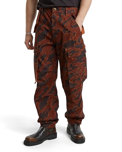 G-STAR Para Hombre Pantalones R-3N Regular Straight Cargo, Multicolor (Rodeo Island Camo D25224-D386-G774), 32W / 34L