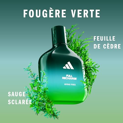 - Eau de Parfum unisexe Vibes Full Recharge, parfum longue tenue - Feuille de Cèdre et Sauge Sclarée - 100 ml