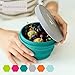 Multicolored-life Collapsible Bowl with Lid for Camping Hiking Travel Office Homes,Silicone Bowl with Lid BPA Free Food-Grade, Space-Saving,for Backpacking Handbag Duitcases