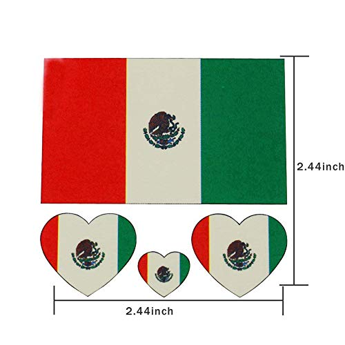 Domccy 1set(6pcs) Waterproof National Flag Tattoo Stickers Temporary Body Face Stickers Long Lasting Flag Tattoos for 2018 World Cup Soccer Fans(Mexico) Beauty tools and accessories, cosmetics