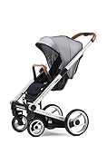 Mutsy Igo Urban Nomad Stroller, Silver Chassis, White/Blue