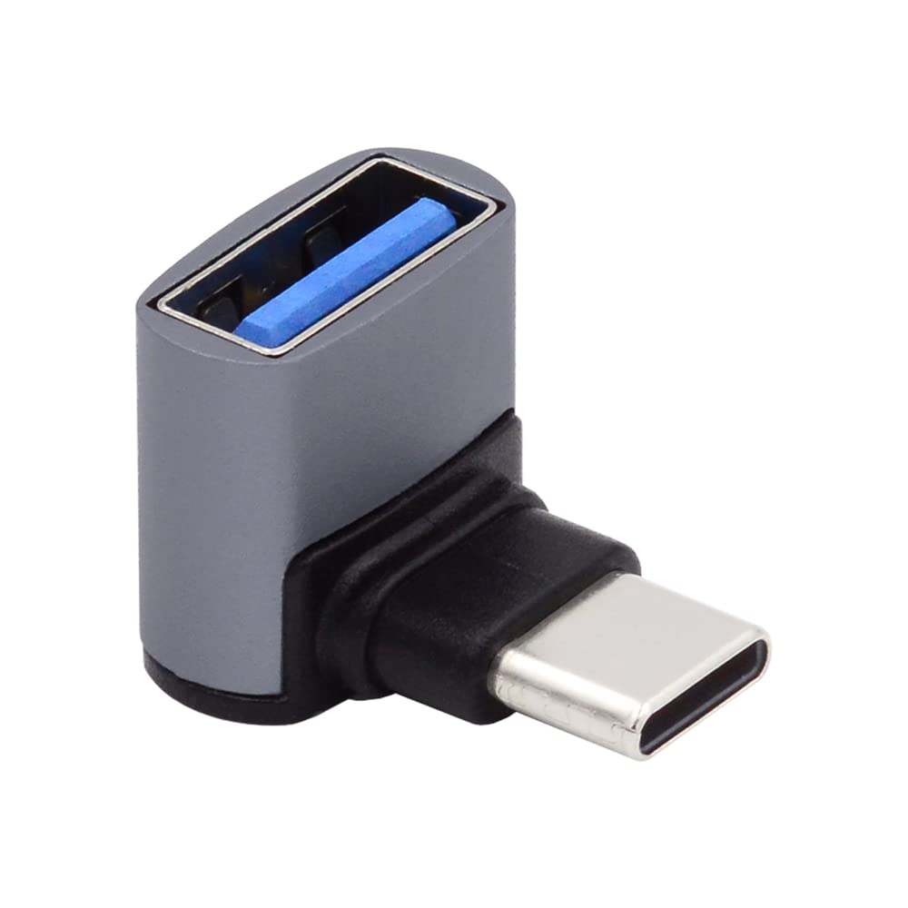 NFHK Up Down Angled USB-C Type-C to USB 3.0 Female OTG Adapter 90 Degree for Laptop Tablet Phone