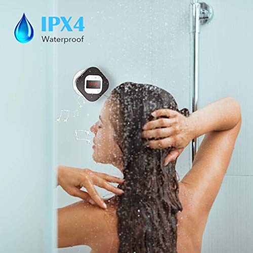 Bluetooth Shower Speaker Radio with LED Screen, AGPTEK Portable