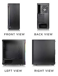 Thermaltake H200 CA-1M3-00M1WN-00 - Caja de cristal templado con ventilador trasero de 4.724 in y tira de luz RGB ATX