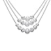 KOREA-JIAEN Multilayer Bead Necklace S925 Silver Plated Frosted and Smooth Ball Pendant Necklace