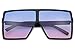 Big XL Large Oversized Super Flat Top Square Two Tone Color Fashion Sunglasses (Black/Purple Pink Lens, 69)