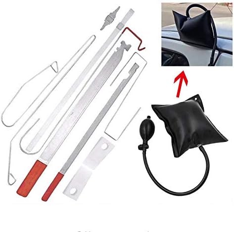 kgftdk Car Air Pump Car Door Lock Out Emergency Open Unlock Key Tools Kit + Black Air Pump Universal