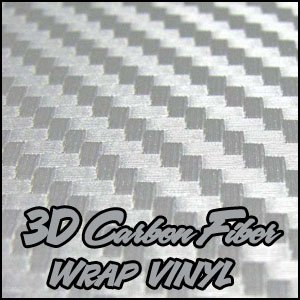 12" X 60" (1ft X5ft) Silver Carbon Fiber 3D Professional Grade Wrap Vinyl Film Sheet-hq