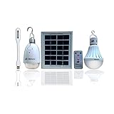 SMADZ SL21A 4 in 1 LED Lamp Kits - Solar Lamp x 12 LEDs / Water Lamp x 18 LEDs -Dimmable Function with an infrared remote control-Solar Barn / Camping / Emergency Light