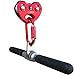 CARAPEAK Zip Line Trolley with Handle Bar and Auto-Locking Carabiner Fits Cable up to 1/2 Inches, 30kN Zipline Dual Pulley with 25kN Aluminum Twist Lock Karabiner, Fits 1/4 5/16 3/8 1/2