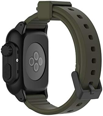 Water Hep Waterproof Tags Shock Proof Impact Resistant case for Apple Watch Series 3 2 Soft Silicone Band for iwatch Band 42mm accessoriesArmy Green Black