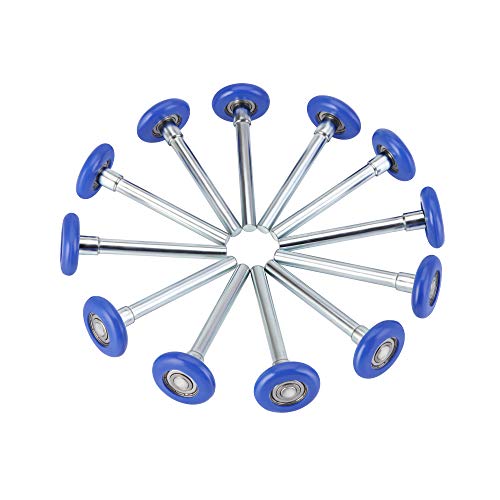 XiKe 12 Pack 2" Nylon Garage Door Roller 7" Stem Use 6200ZZ Shield Bearing, Rotate Quiet and Durable, Reuse More Than 100,000 Cycles.