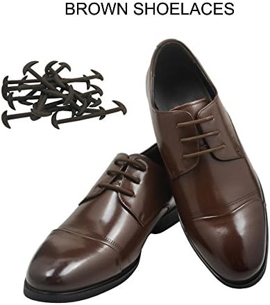 Shoelaces No Tie Brown - care guys for Dress Shoes, Elastic Oxford Shoelaces for Adults and Youth