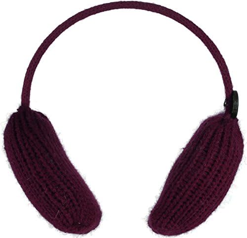 Jabeu Kids Cute Fashionable Warm Knitted Winter Earmuffs, Size 5-12 - Wine