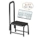Leekpai Sturdy Step Stool with Handle for Seniors,Adults. Heavy Duty Holds 300lbs.Non-Slip Safety Step, Attractive Black for Bathroom