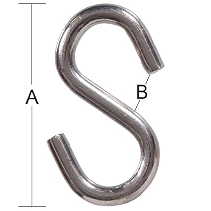 Pmw S Hook - Stainless Steel - Storage Hanger Hooks - 3.5 Inches In Length - Pack Of 2