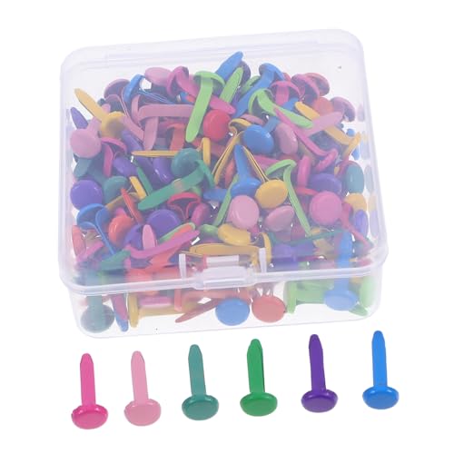 Homoyoyo 200pcs Scrapbook Paper Clips Miniature Brads Fasteners Smooth Brads for DIY Projects for Boys and Girls and Adults