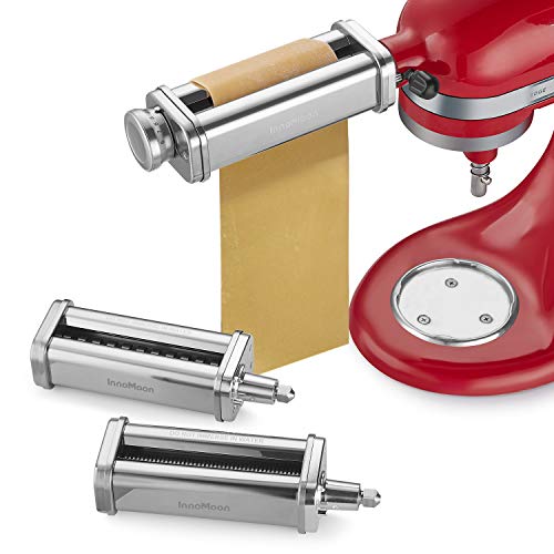 InnoMoon 3-Piece Pasta Roller & Cutter Attachment Set for KitchenAid Stand Mixers, Stainless Steel Pasta Maker Accessories - Thumbnail 2